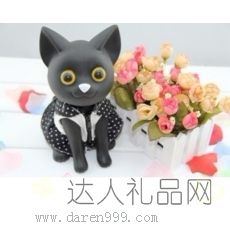 达人蹲姿猫搪胶储钱罐